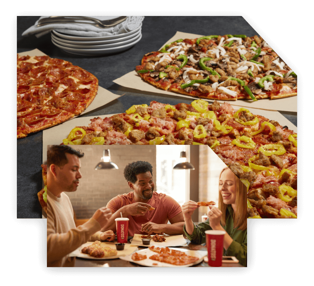 group pizza collage