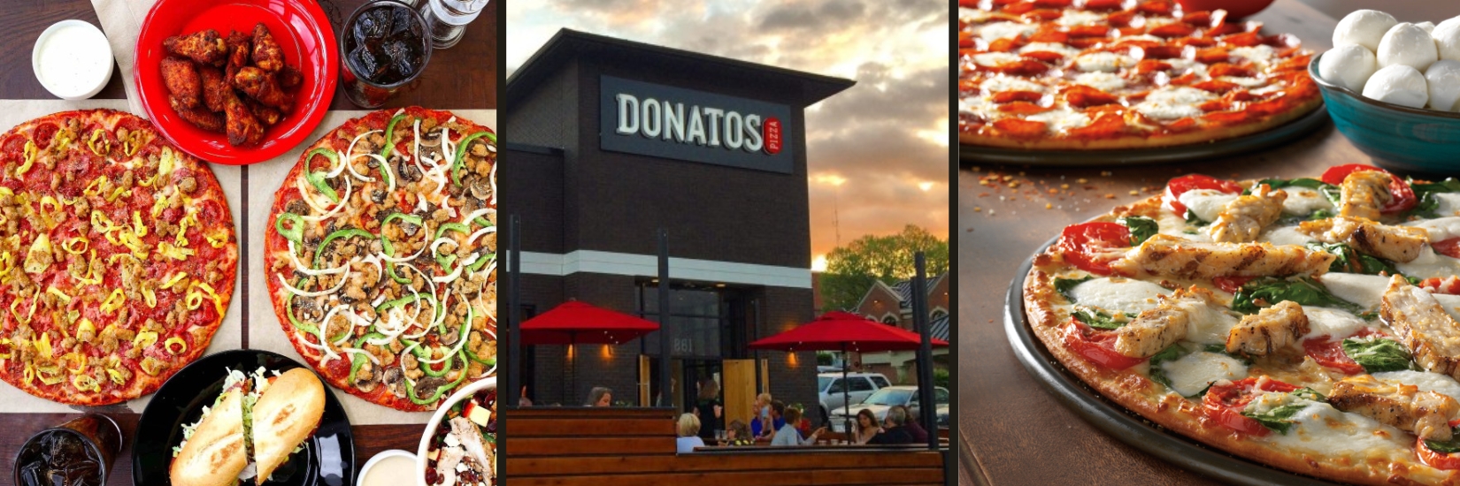 Donatos Pizza cuisine and location exterior